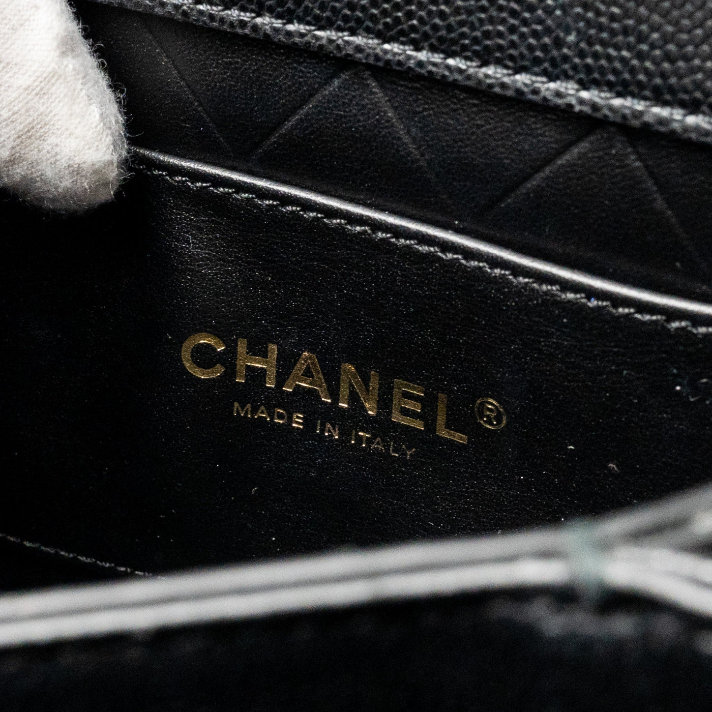 CHANEL 22B ROUND MESSENGER BAG CAVIAR BLACK GHW (MICROCHIP)