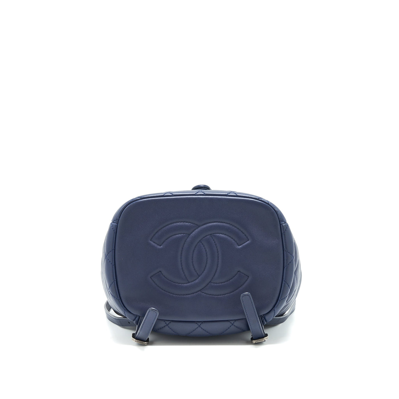 CHANEL QUILTED BACKPACK NAVY BLUE RUTHENIUM SHW