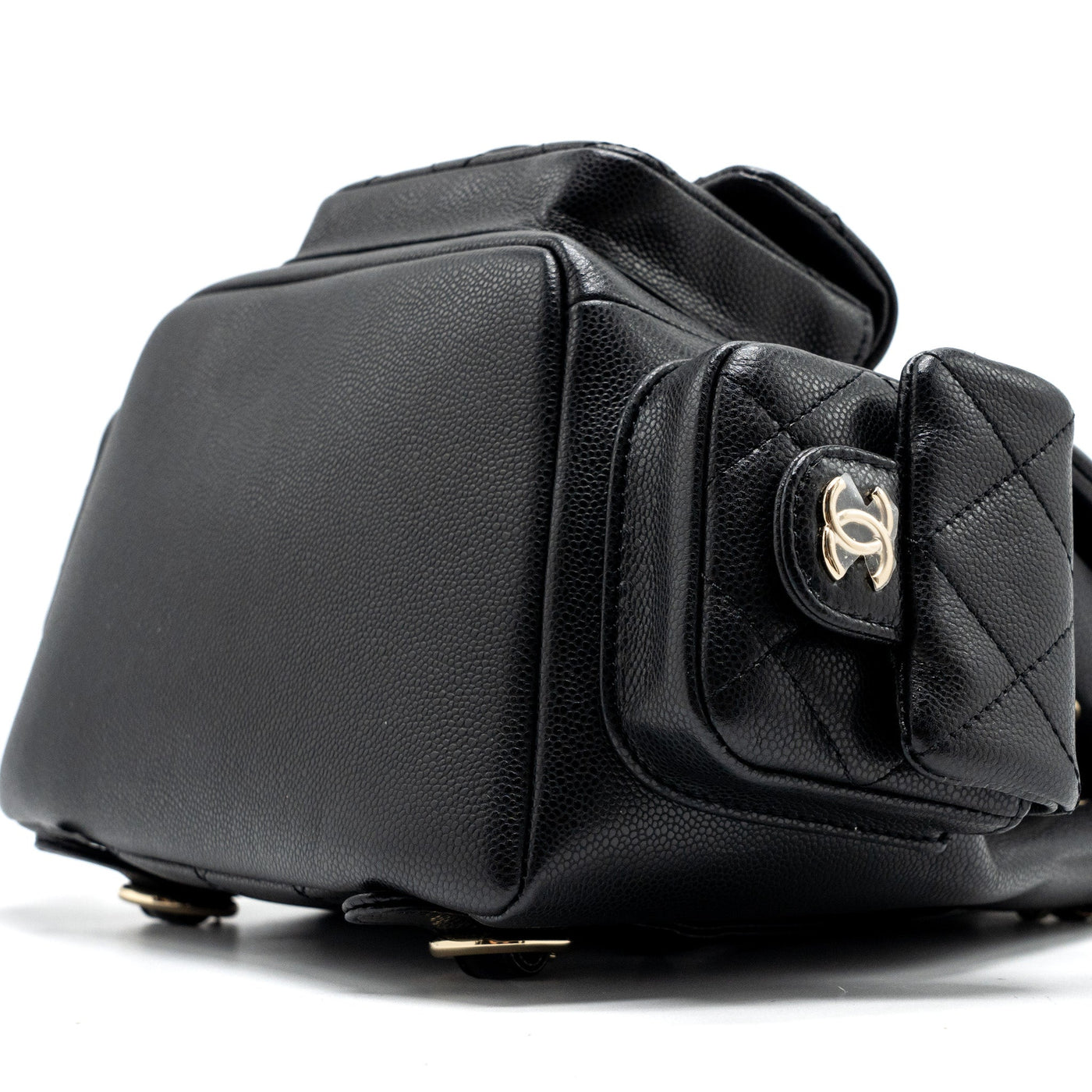 CHANEL 23K TRIPLE POCKET BACKPACK CAVIAR BLACK LGHW (MICROCHIP)