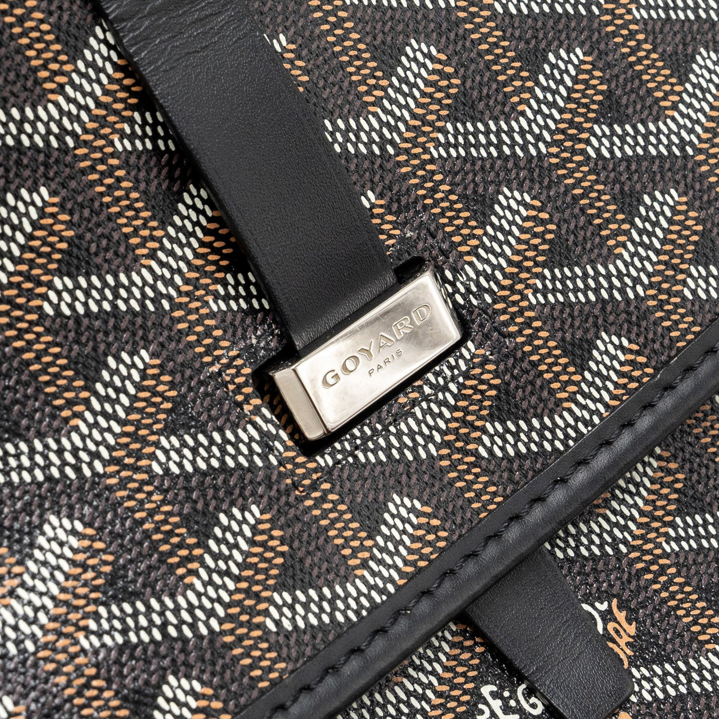 GOYARD BELVEDERE PM MESSENGER BAG GOYARDLINE CANVAS / CALFSKIN BLACK SHW