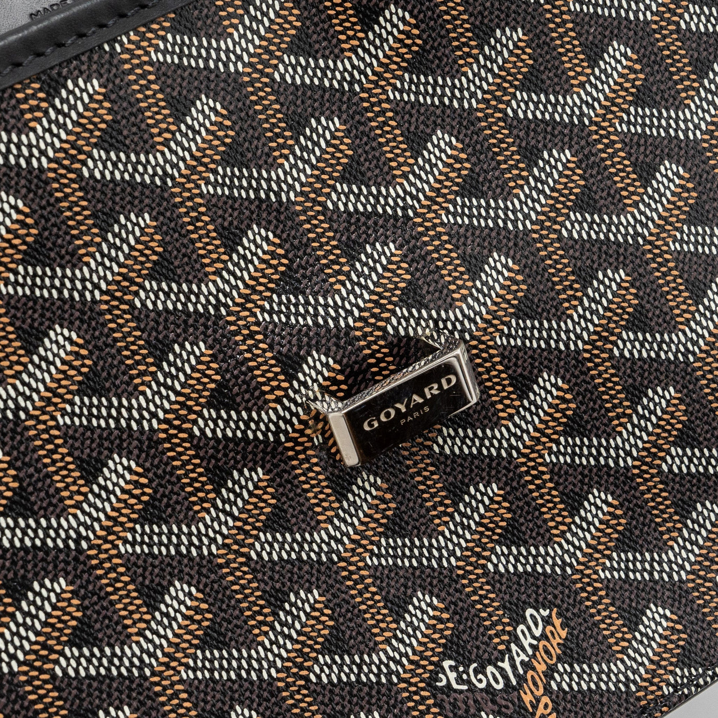 GOYARD BELVEDERE PM MESSENGER BAG GOYARDLINE CANVAS / CALFSKIN BLACK SHW