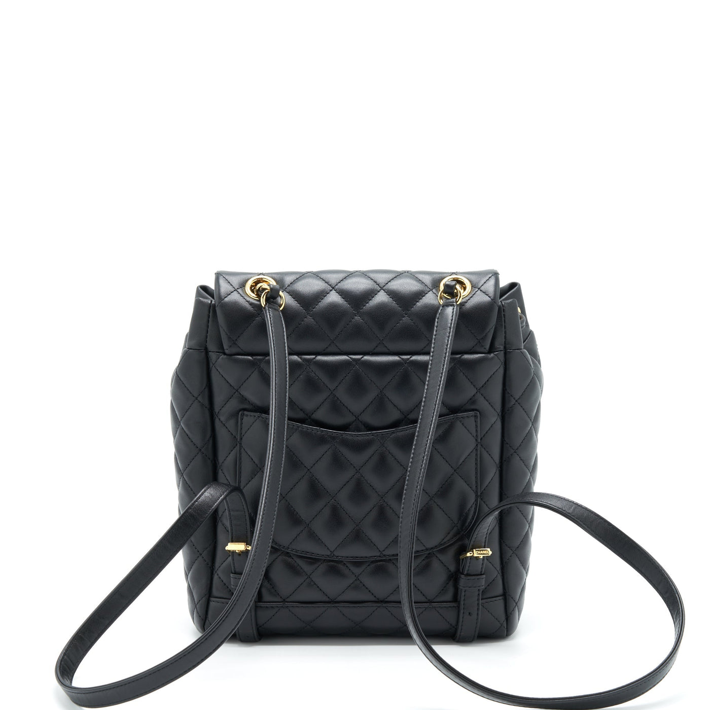 CHANEL QUILTED BACKPACK CALFSKIN BLACK GHW