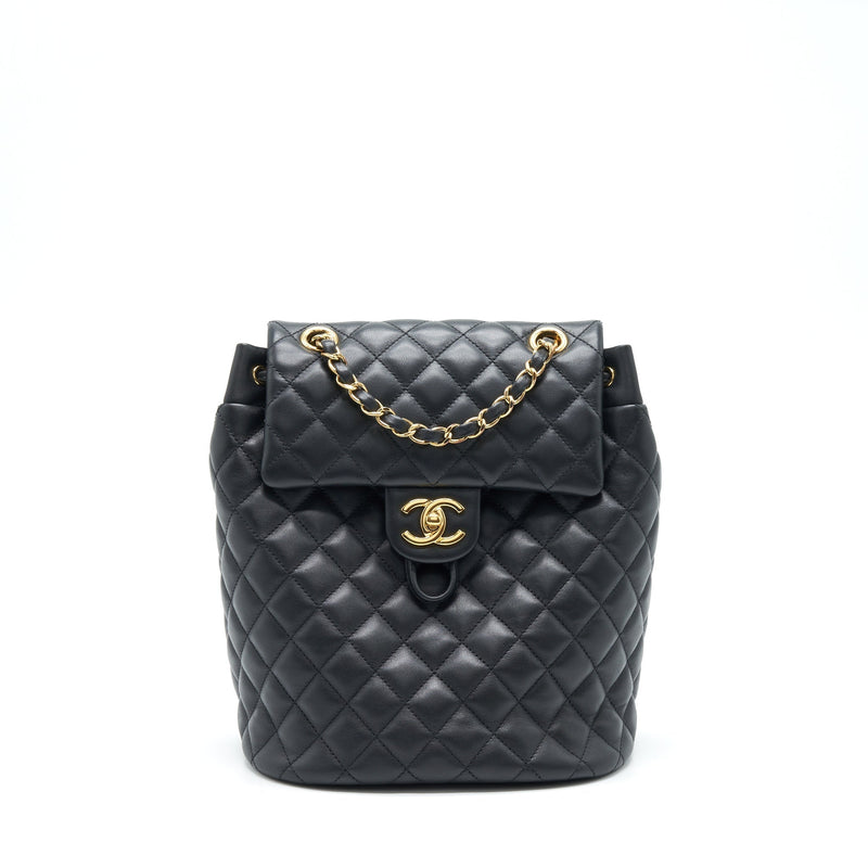 CHANEL QUILTED BACKPACK CALFSKIN BLACK GHW