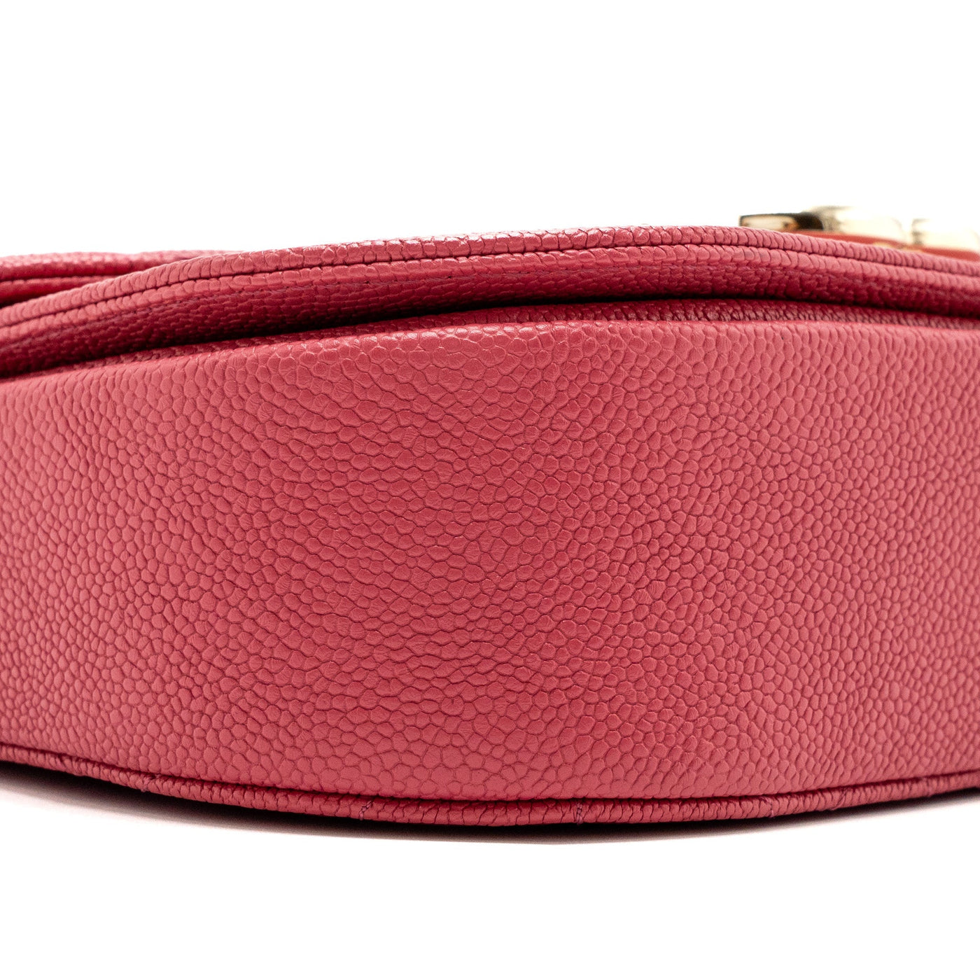 CHANEL GIANT CC LOGO MESSENGER BAG GRAINED CALFSKIN PINK LGHW