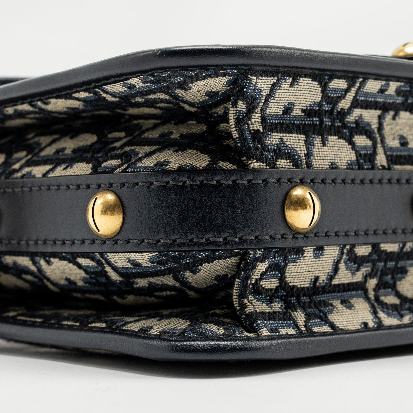 DIOR ADDICT VERTICAL MESSENGER BAG OBLIQUE CANVAS BLUE GHW