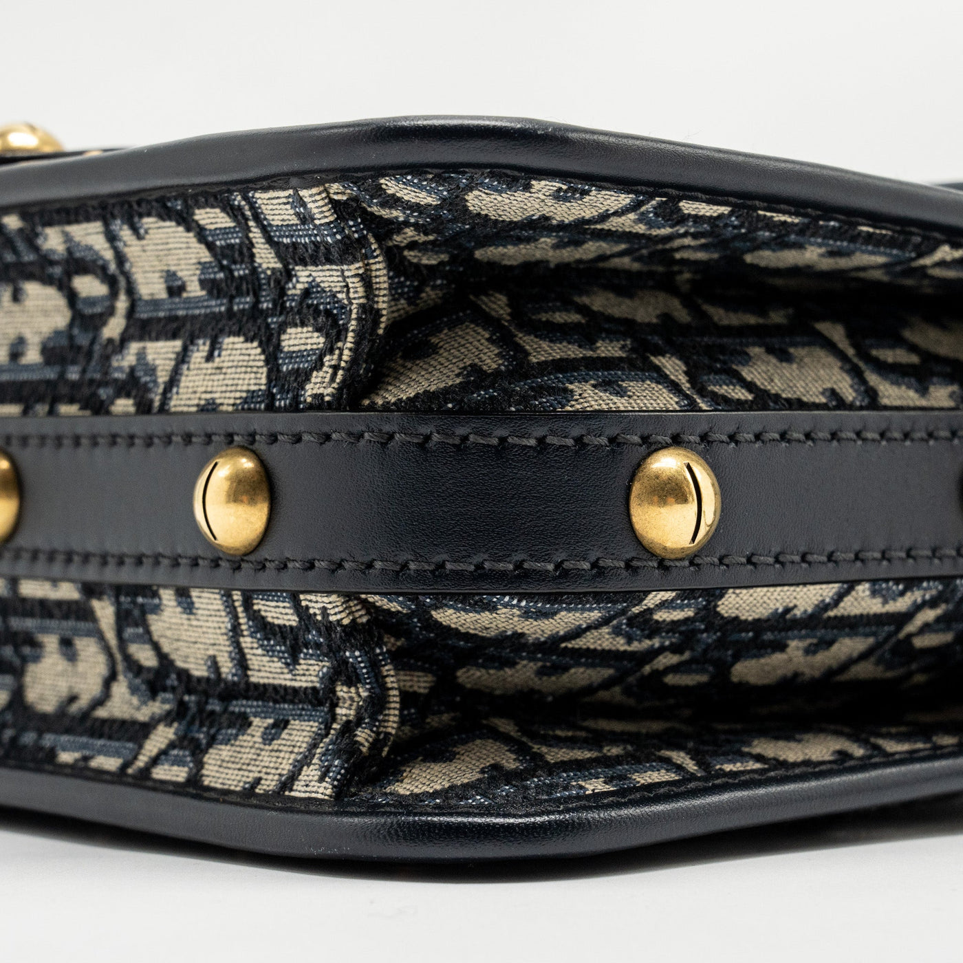 DIOR ADDICT VERTICAL MESSENGER BAG OBLIQUE CANVAS BLUE GHW