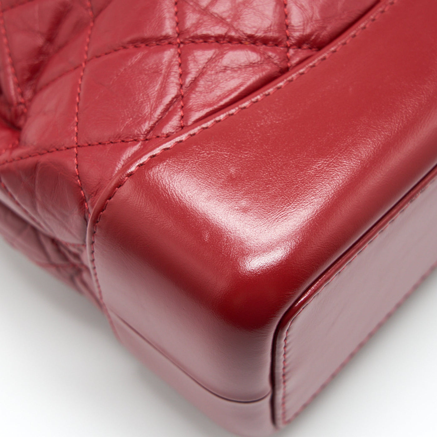 CHANEL SMALL GABRIELLE BACKPACK AGED CALFSKIN RED WITH RUTHENIUM GOLD/SLIVER HARDWARE