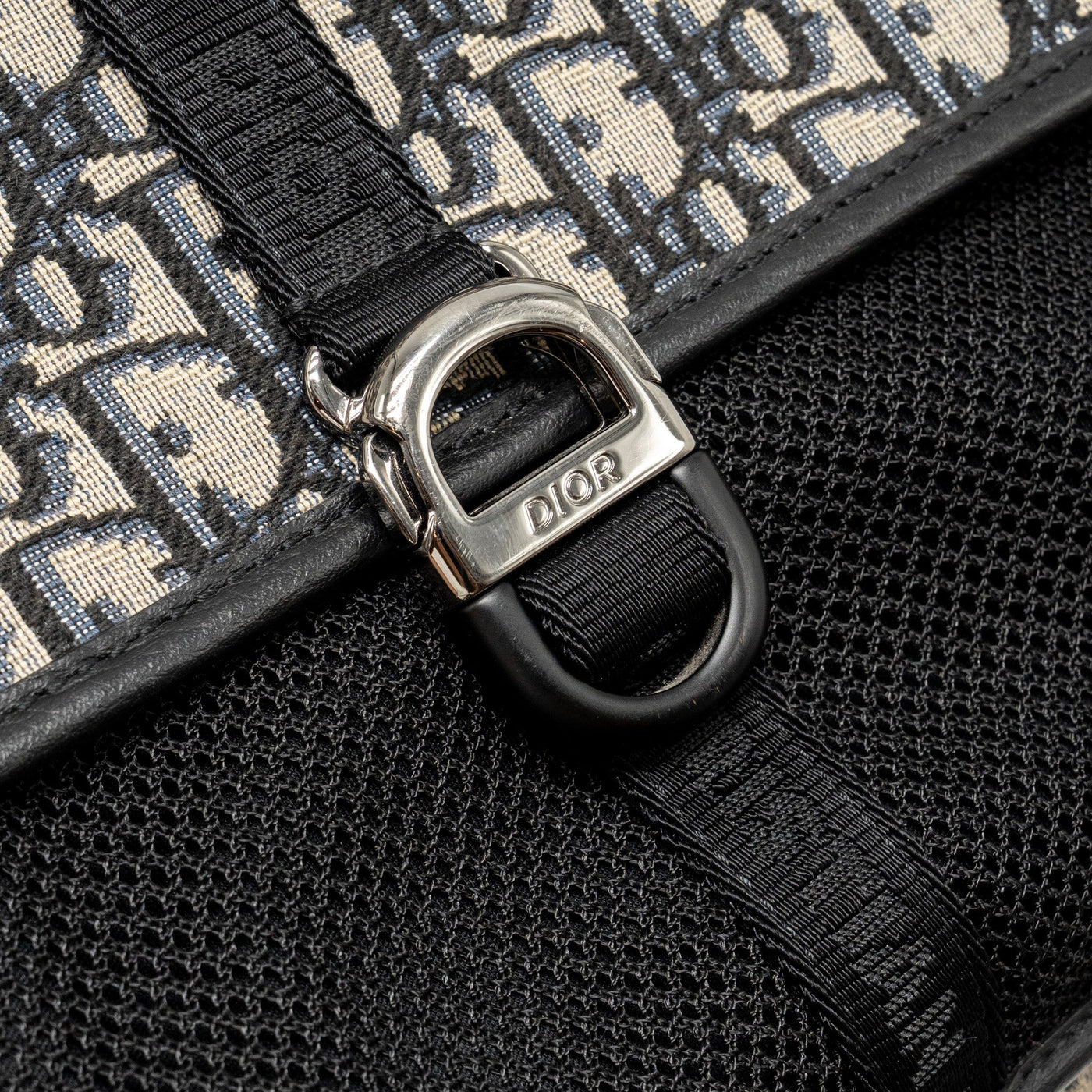DIOR MEN’S BACKPACK DIOR OBLIQUE CANVAS / CALFSKIN BLUE / BLACK SHW