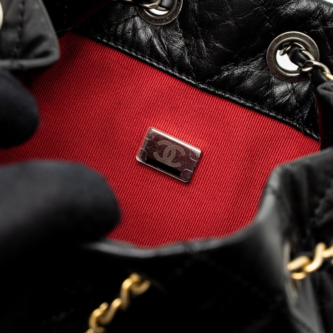 CHANEL SMALL GABRIELLE BACKPACK CALFSKIN BLACK MULTICOLOUR HARDWARE (MICROCHIP)
