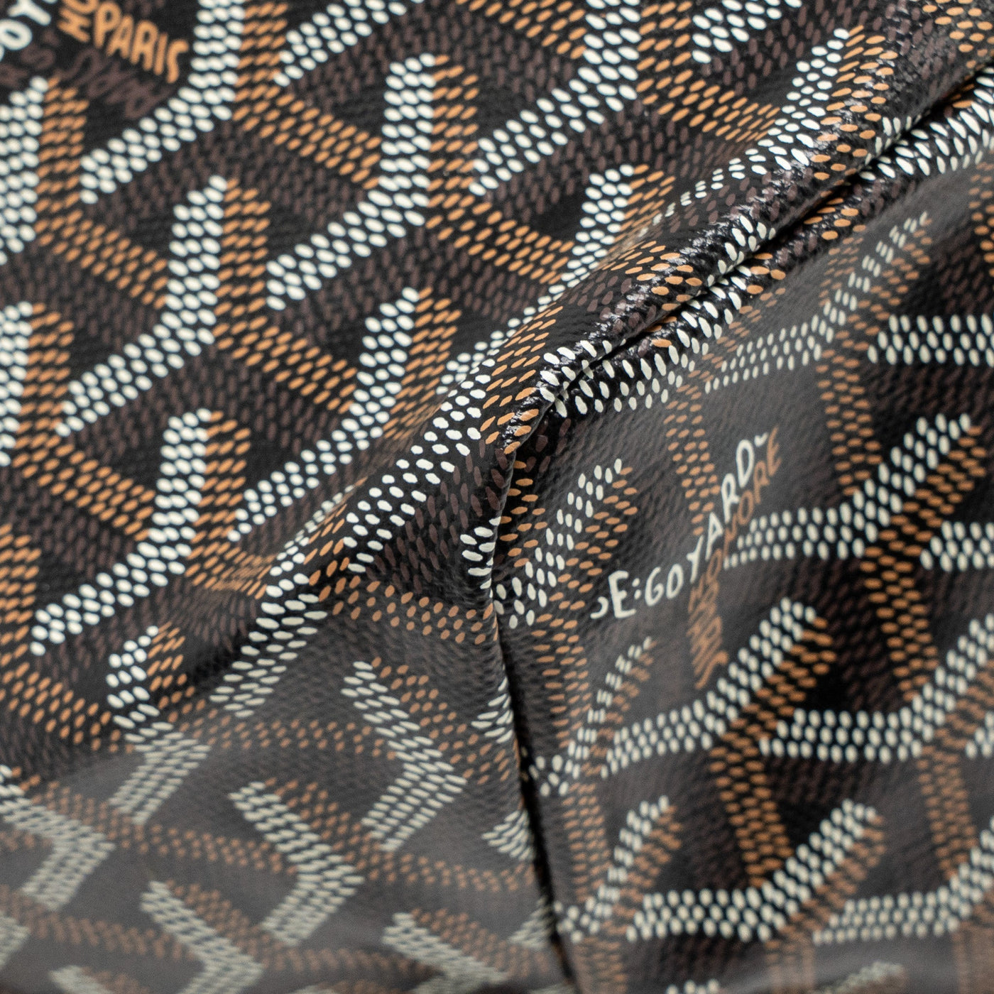 GOYARD SAINT LOUIS GM TOTE GOYARDINE CANVAS BLACK/BROWN SHW
