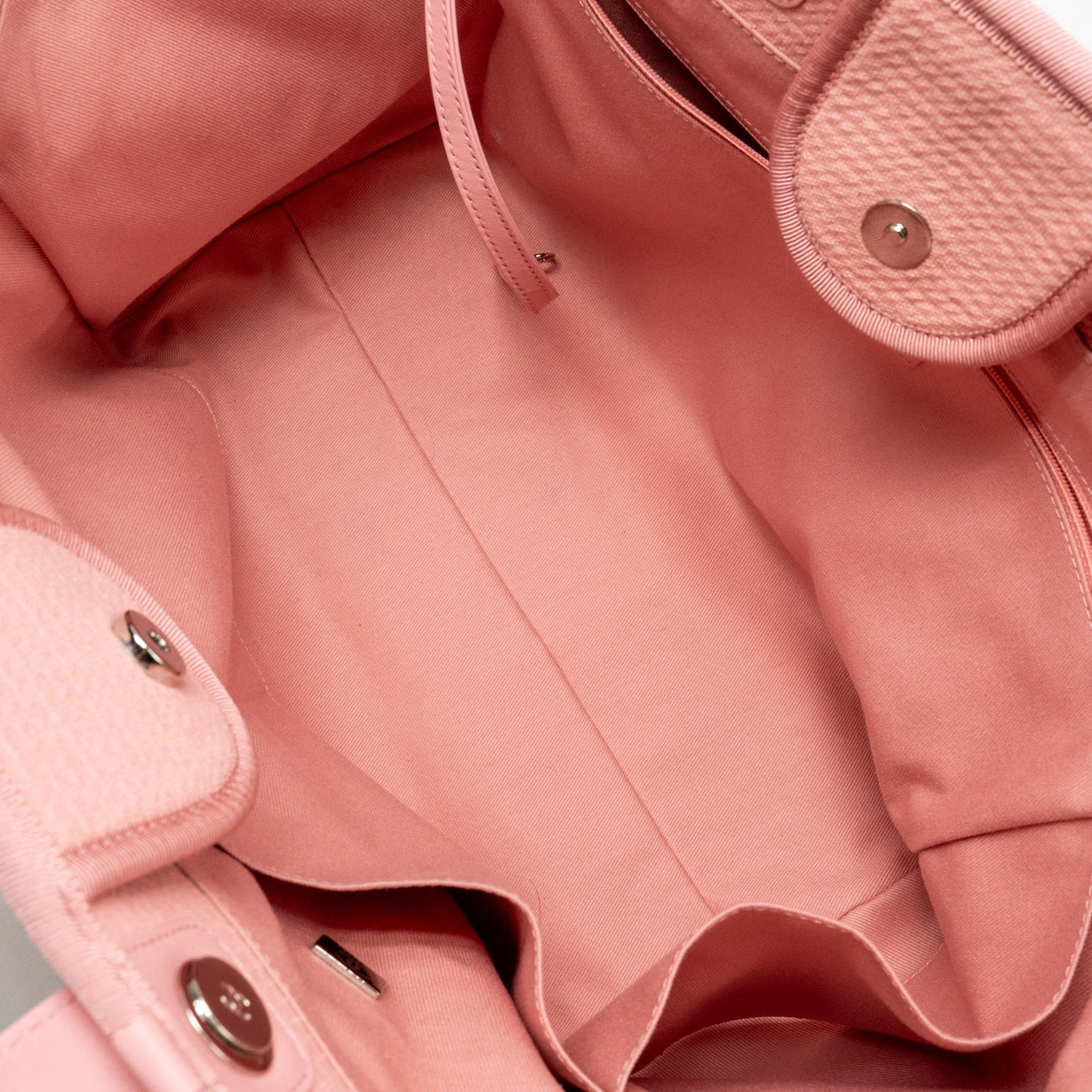 CHANEL DEAUVILLE TOTE BAG CANVAS/LEATHER PINK/WHITE SHW (MICROCHIP)