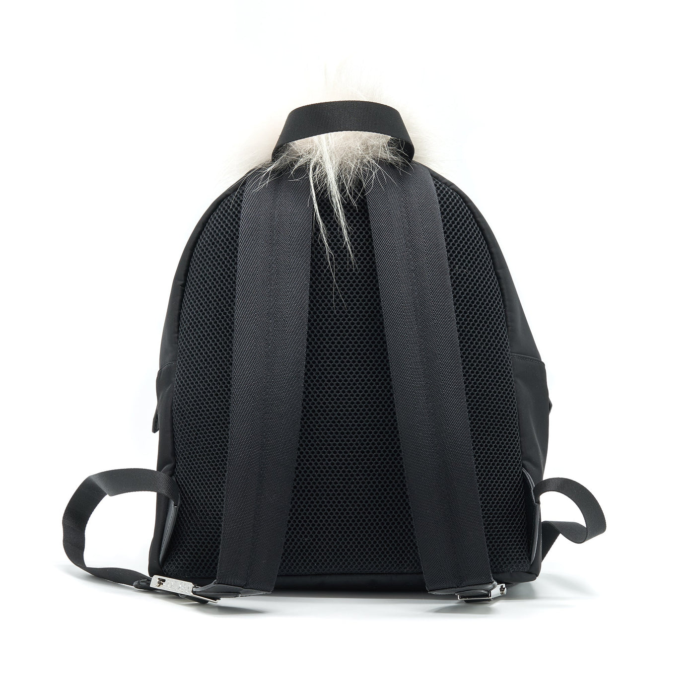 FENDI MONSTER BACKPACK IN BLACK WITH FUR