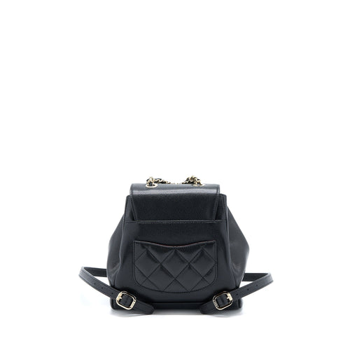 CHANEL 22B AFFINITY MINI BACKPACK CAVIAR BLACK LGHW(MICROCHIP)