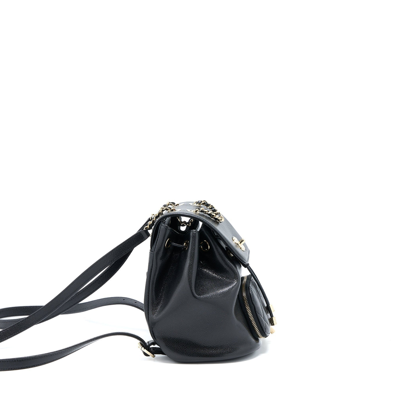 CHANEL 22B AFFINITY MINI BACKPACK CAVIAR BLACK LGHW(MICROCHIP)
