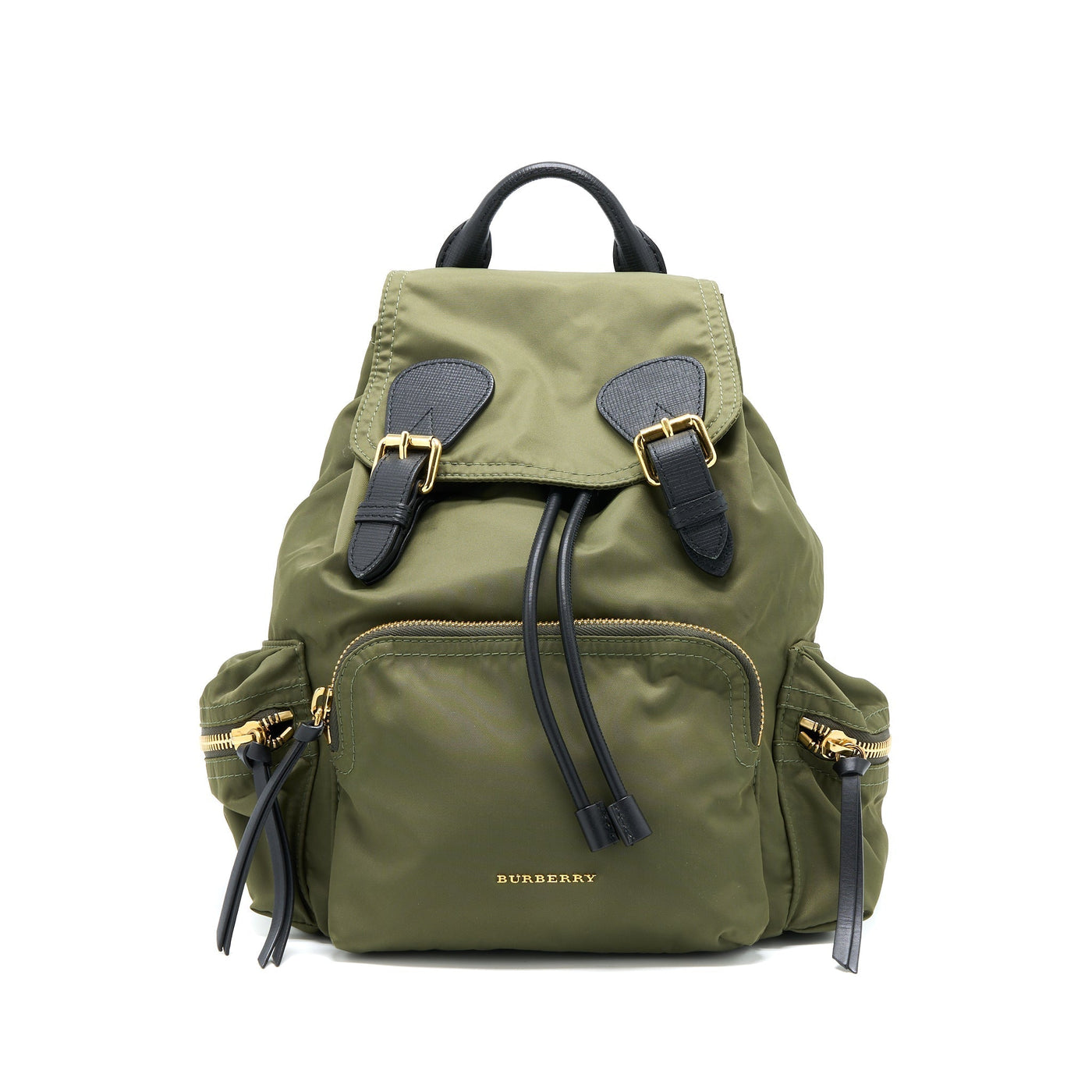 BURBERRY MEDIUM RUCKSACK BACKPACK NYLON OLIVE GREEN GHW