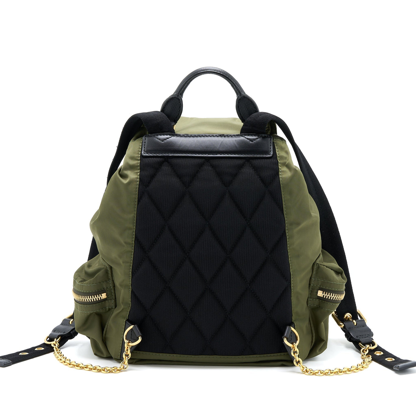 BURBERRY MEDIUM RUCKSACK BACKPACK NYLON OLIVE GREEN GHW