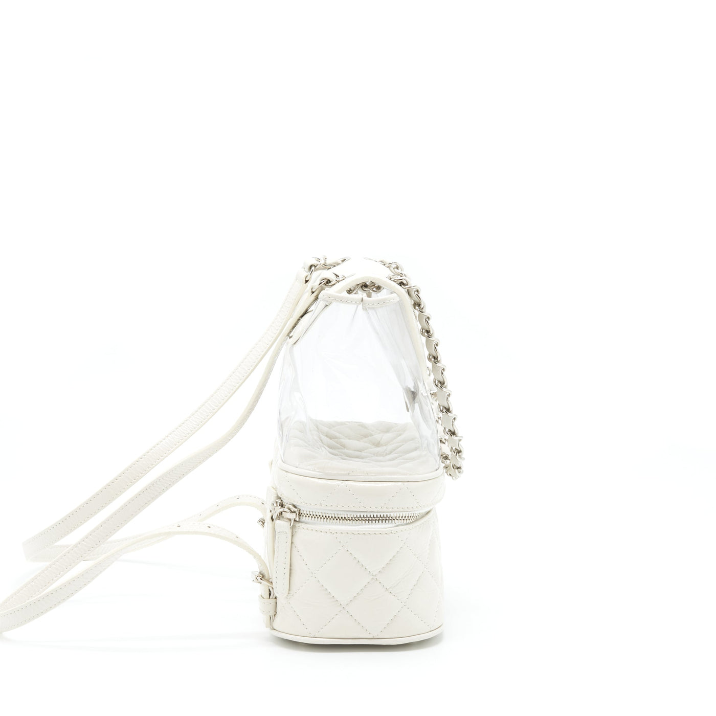 CHANEL PVC AQUARIUM BACKPACK AGED CALFSKIN WHITE SHW