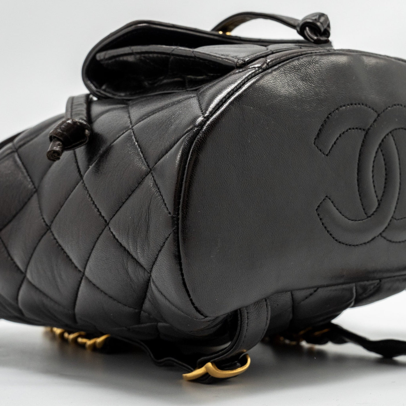 CHANEL VINTAGE DUMA BACKPACK LAMBSKIN BLACK GHW