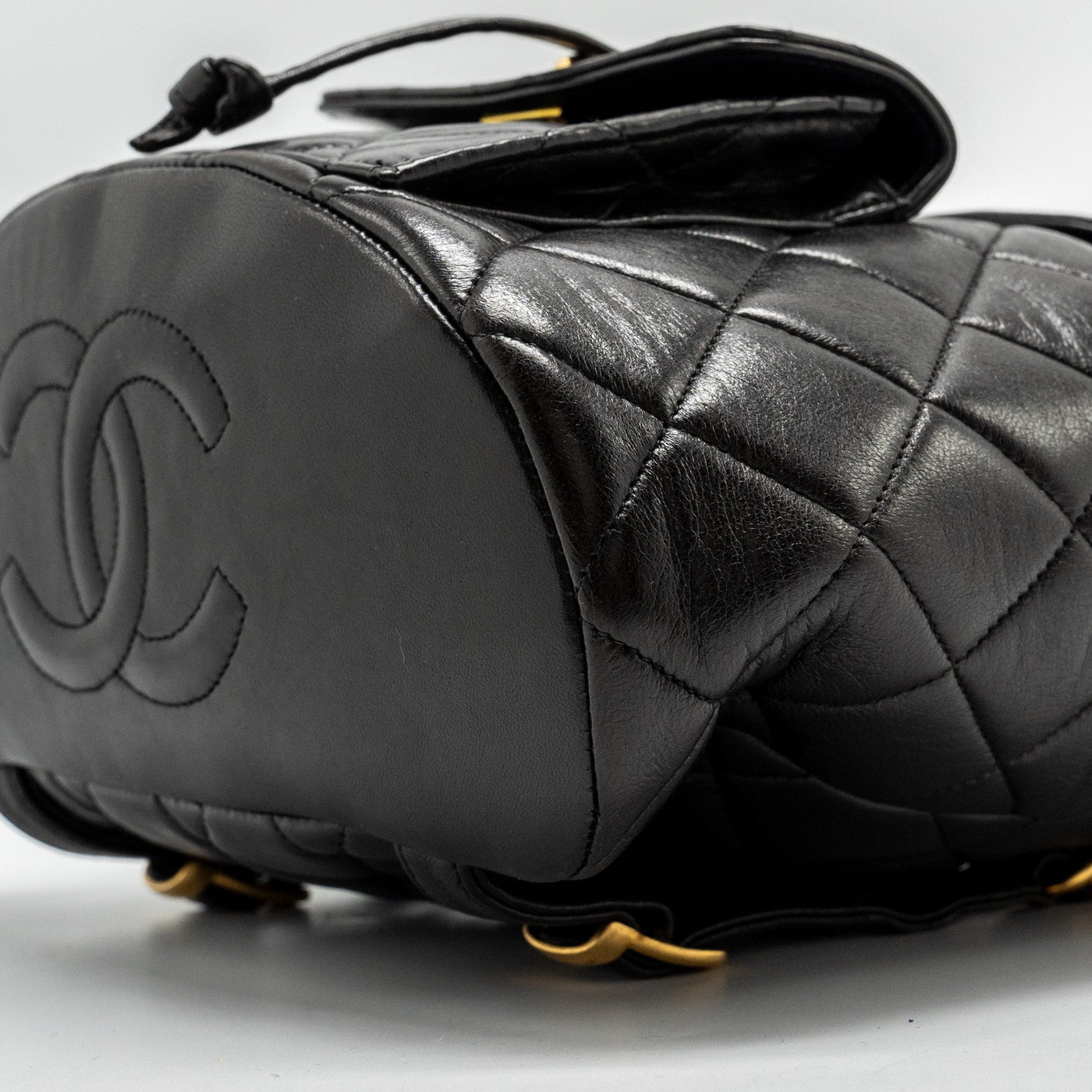 CHANEL VINTAGE DUMA BACKPACK LAMBSKIN BLACK GHW