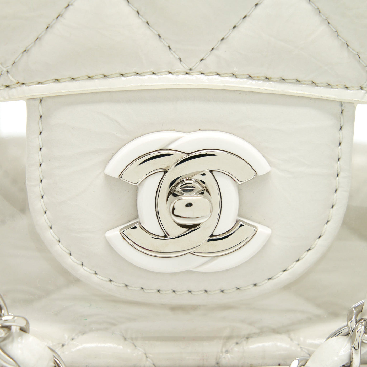 CHANEL PVC AQUARIUM BACKPACK AGED CALFSKIN WHITE SHW
