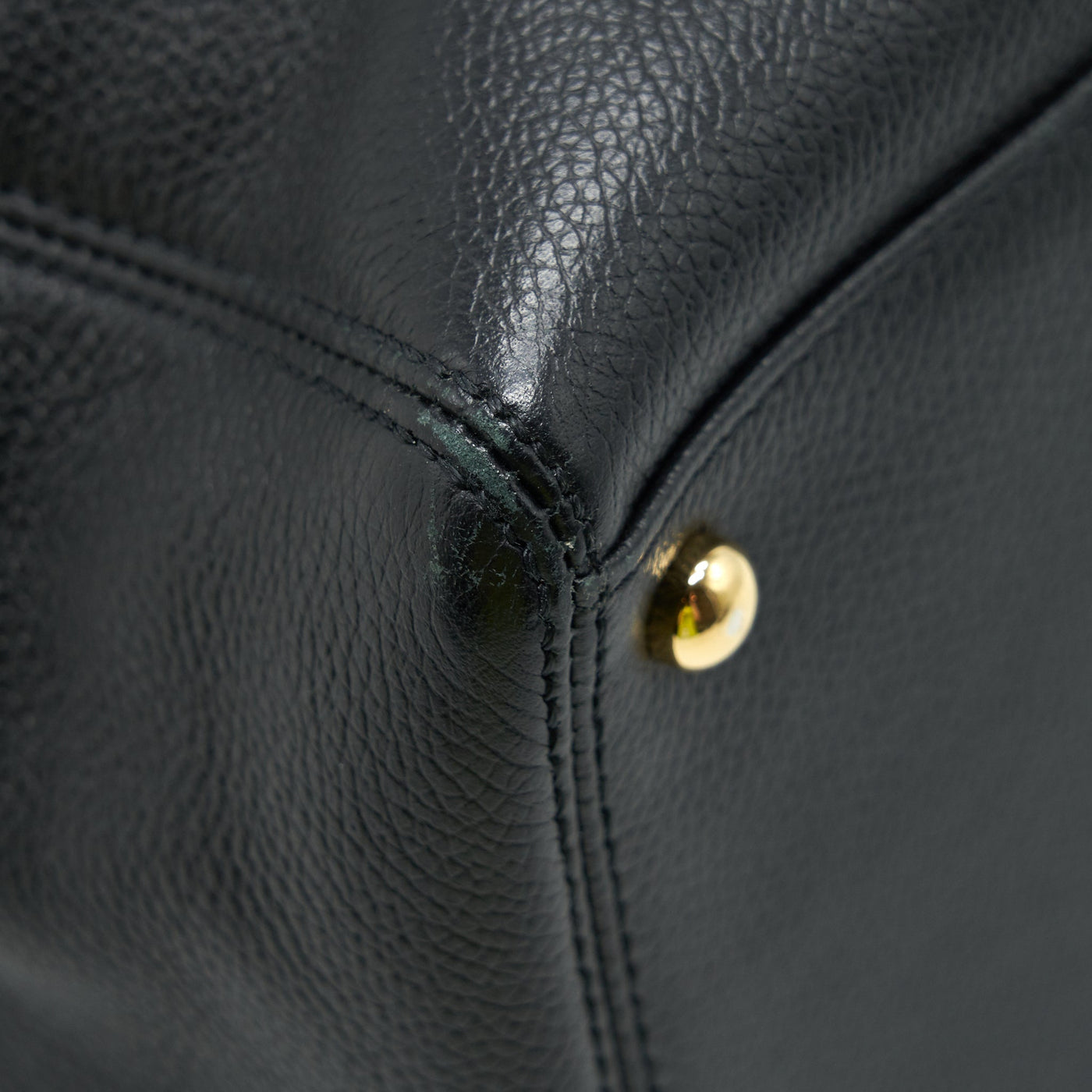 CHANEL CERF TOTE BAG GRAINED CALFSKIN BLACK GHW