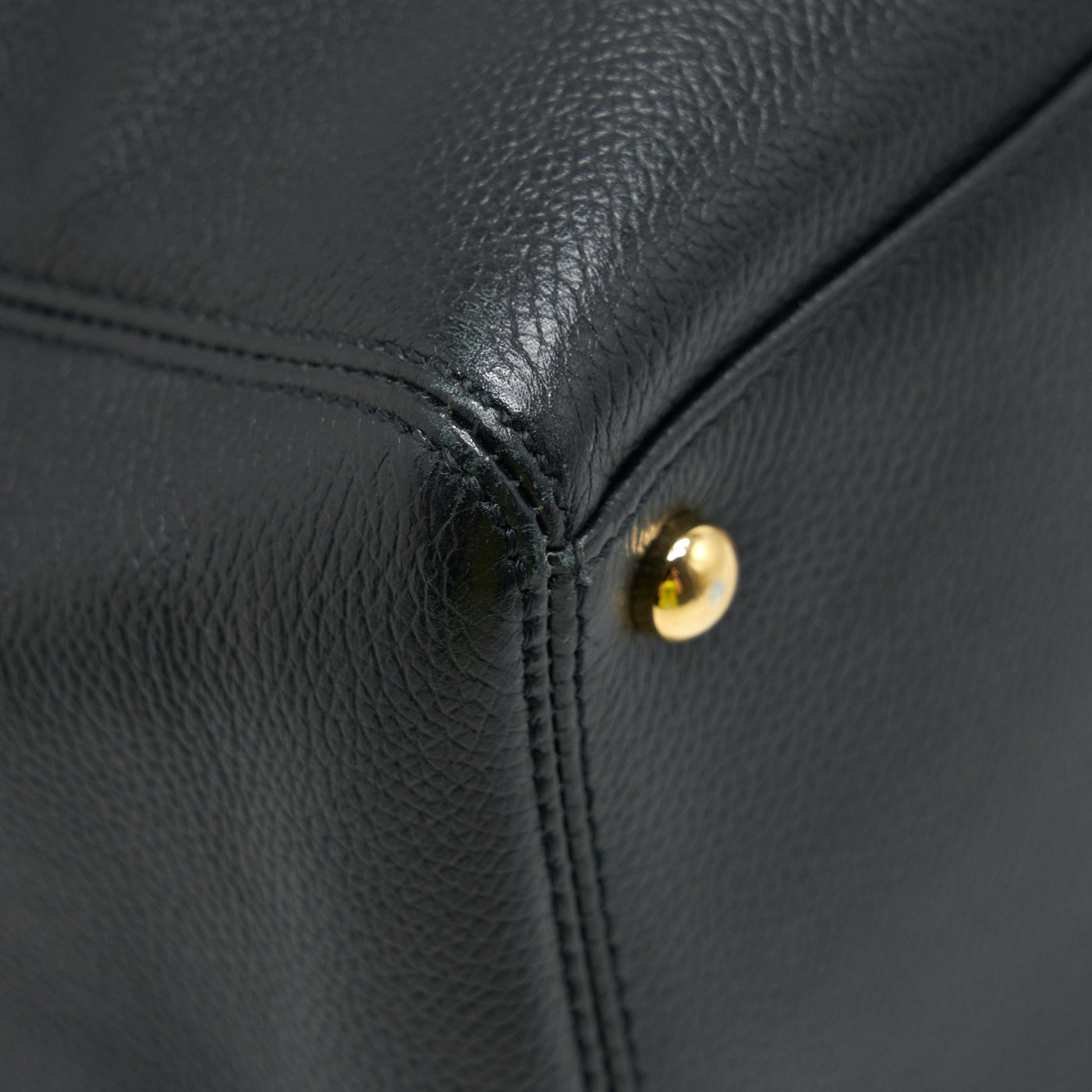 CHANEL CERF TOTE BAG GRAINED CALFSKIN BLACK GHW
