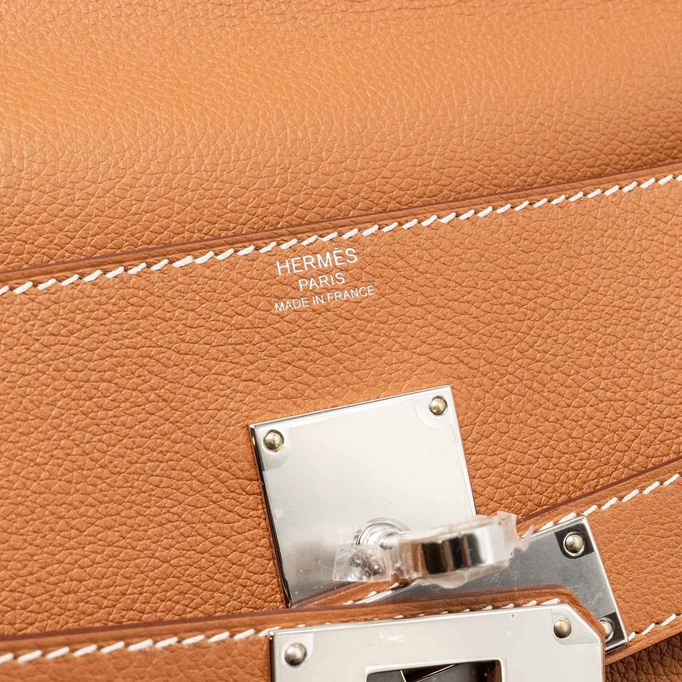 HERMES KELLY MESSENGER PM BAG EVERCOLOR GOLD SHW
