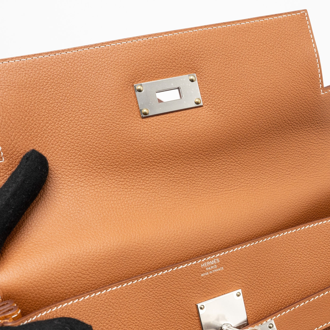HERMES KELLY MESSENGER PM BAG EVERCOLOR GOLD SHW