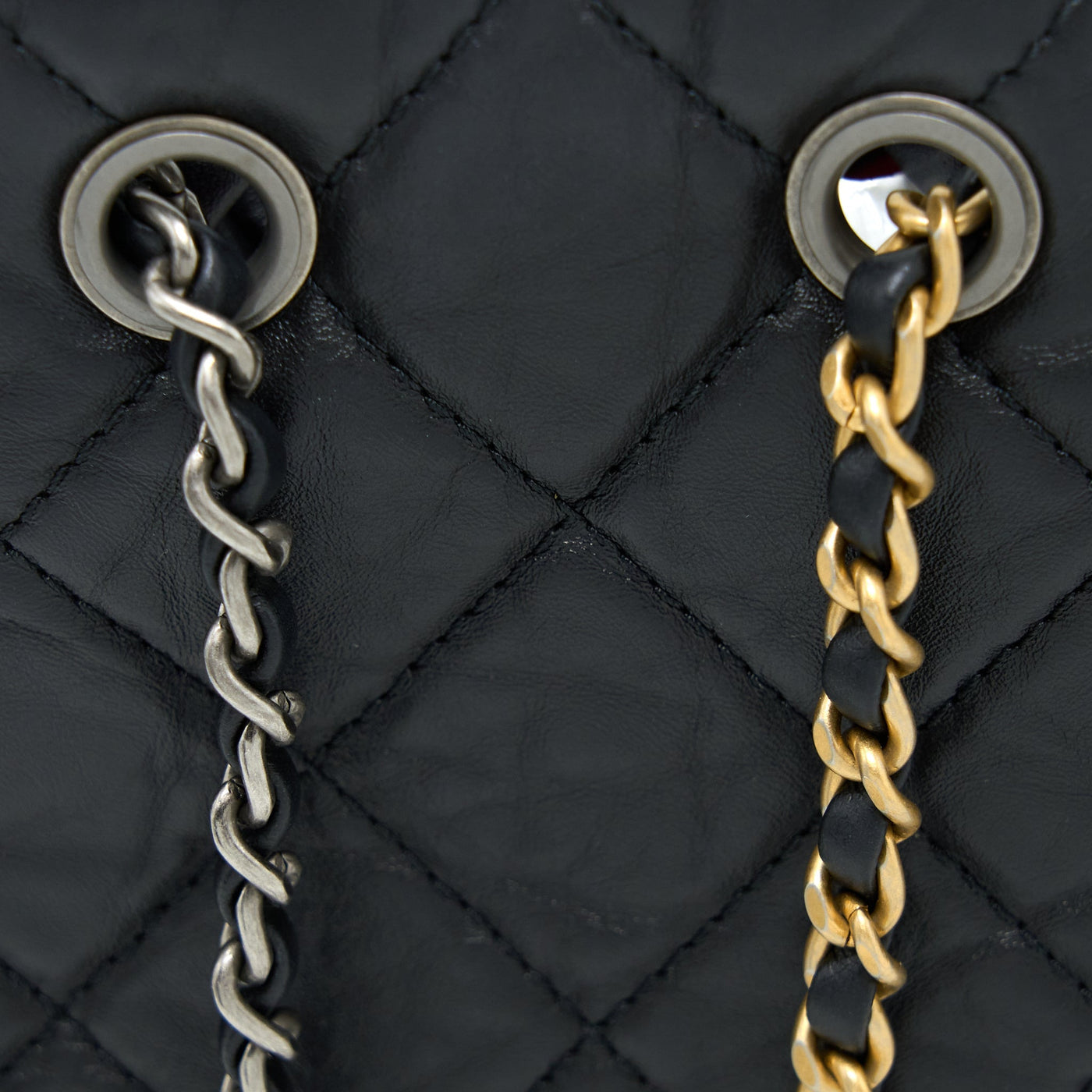 CHANEL SMALL GABRIELLE BACKPACK AGED CALFSKIN BLACK MULTICOLOR HARDWARE (MICROCHIP)