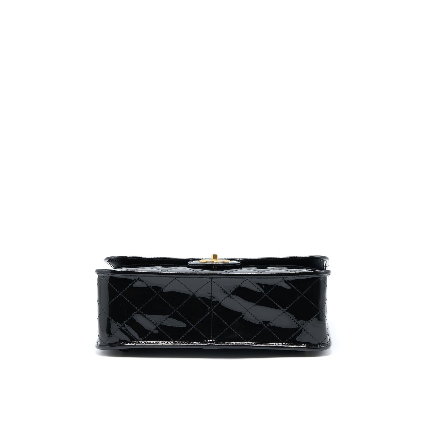 CHANEL 22K LARGE BACKPACK PATENT BLACK BRUSHED GHW (MICROCHIP)