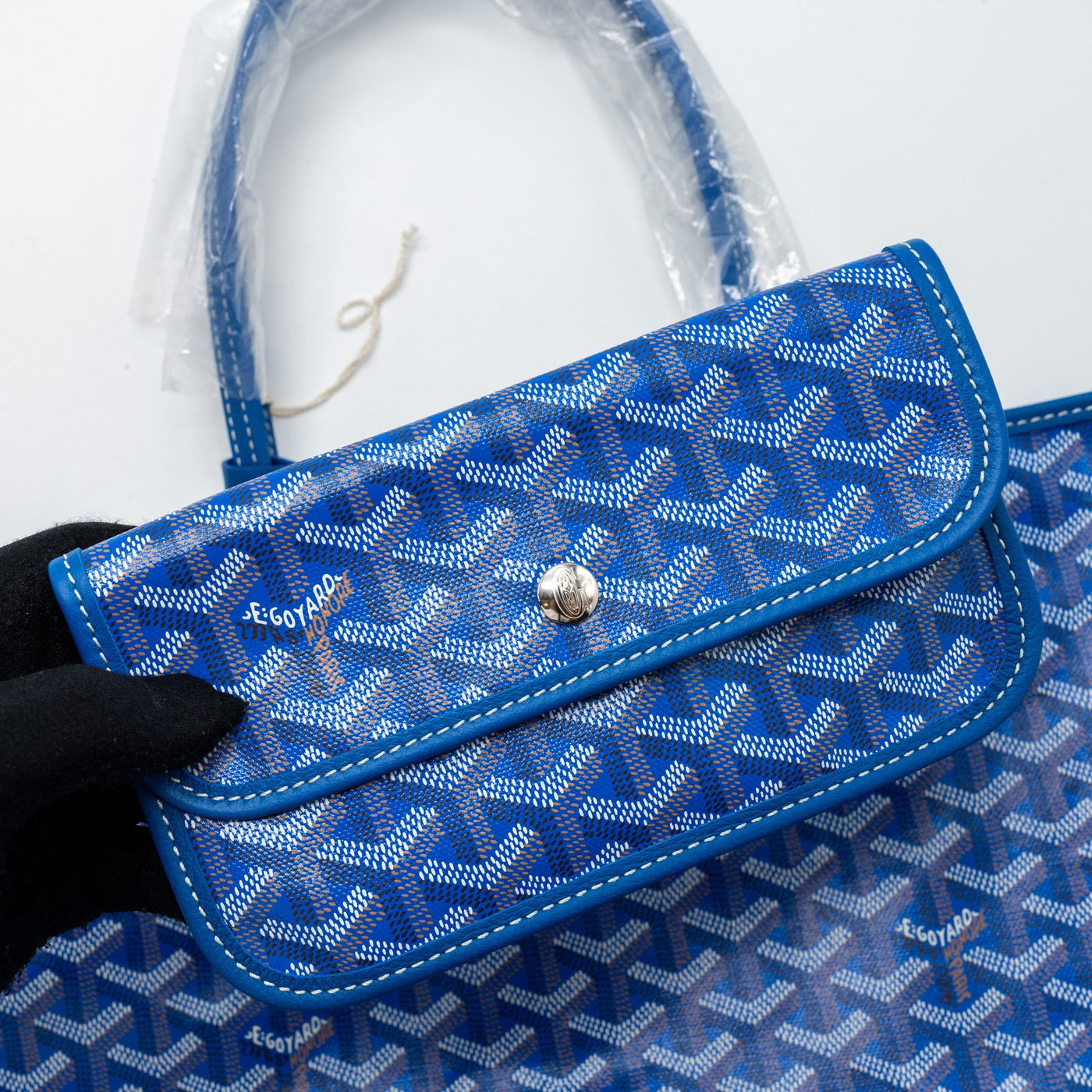 GOYARD SAINT LOUIS PM TOTE BAG CANVAS BLUE SHW