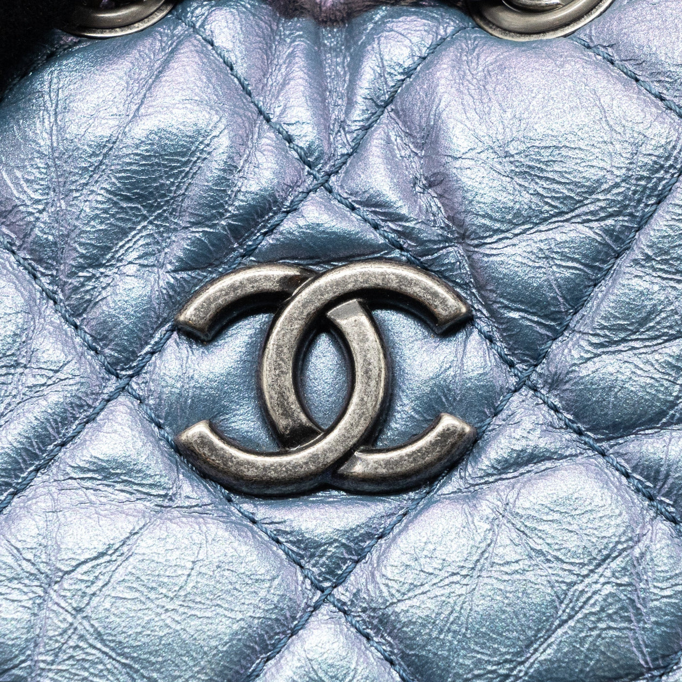 CHANEL SMALL GABRIELLE BACKPACK CALFSKIN IRIDESCENT PURPLE MULTICOLOUR HARDWARE