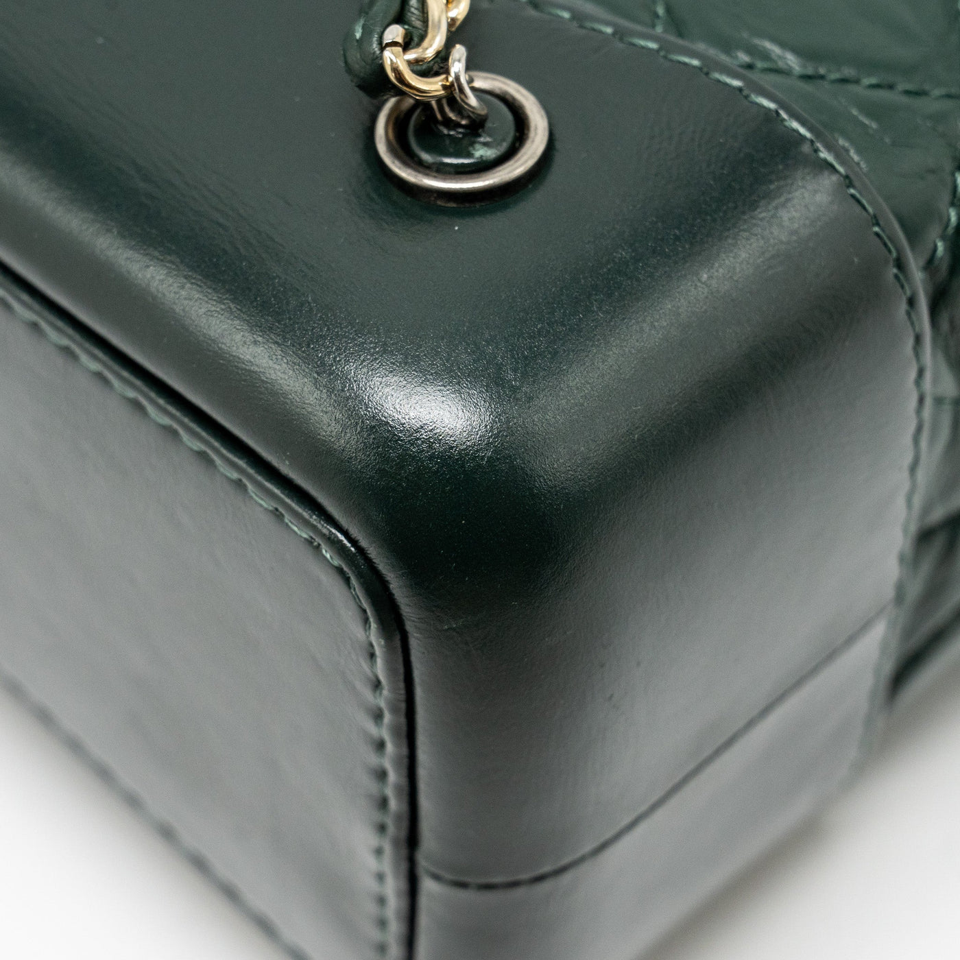CHANEL SMALL GABRIELLE BACKPACK AGED CALFSKIN DARK GREEN MULTICOLOR HARDWARE