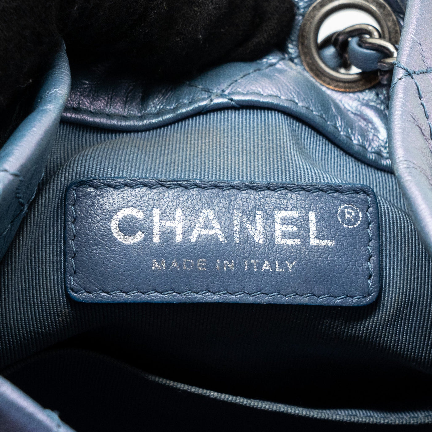 CHANEL SMALL GABRIELLE BACKPACK CALFSKIN IRIDESCENT PURPLE MULTICOLOUR HARDWARE
