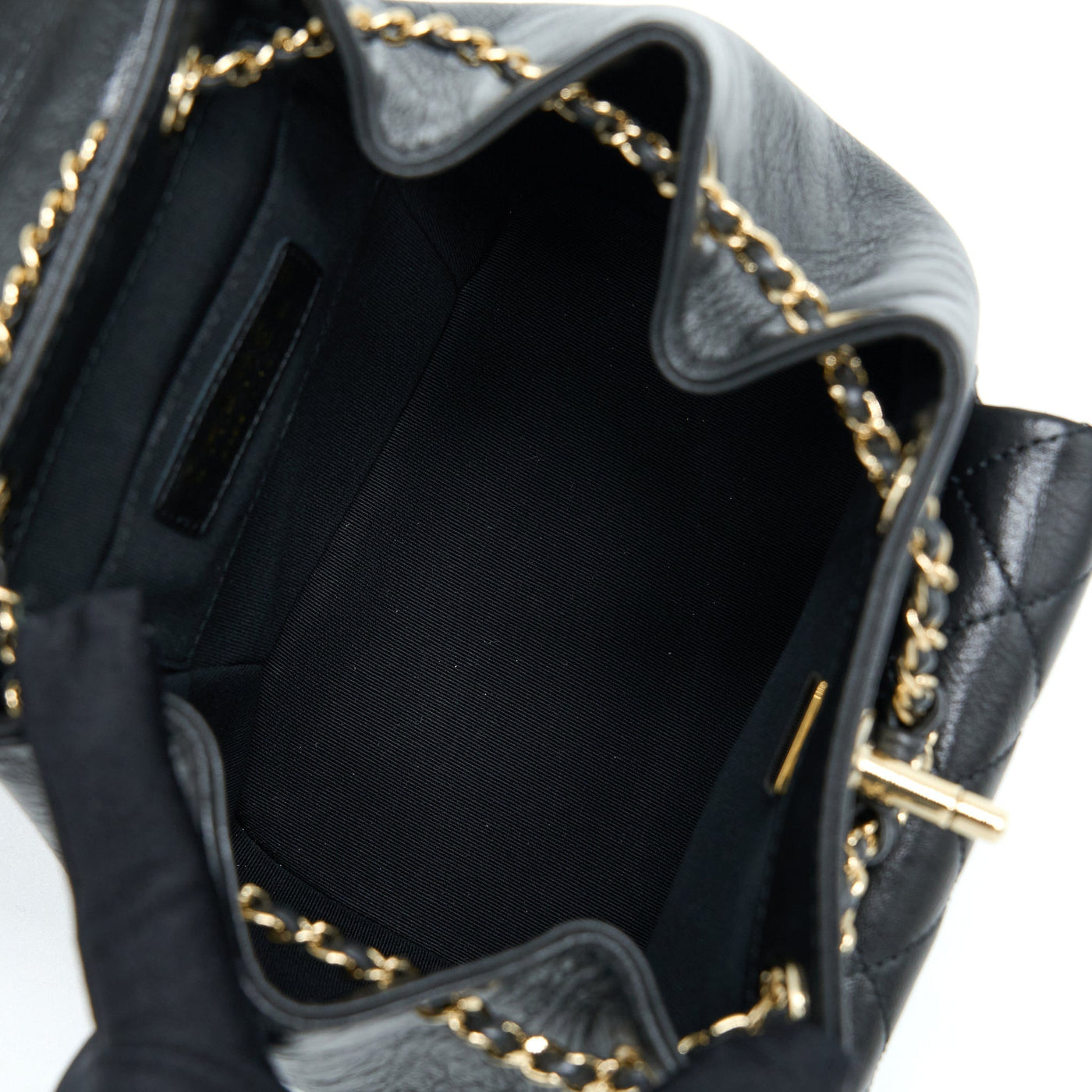CHANEL 22C MINI DUMA BACKPACK AGED CALFSKIN BLACK LGHW (MICROCHIP)