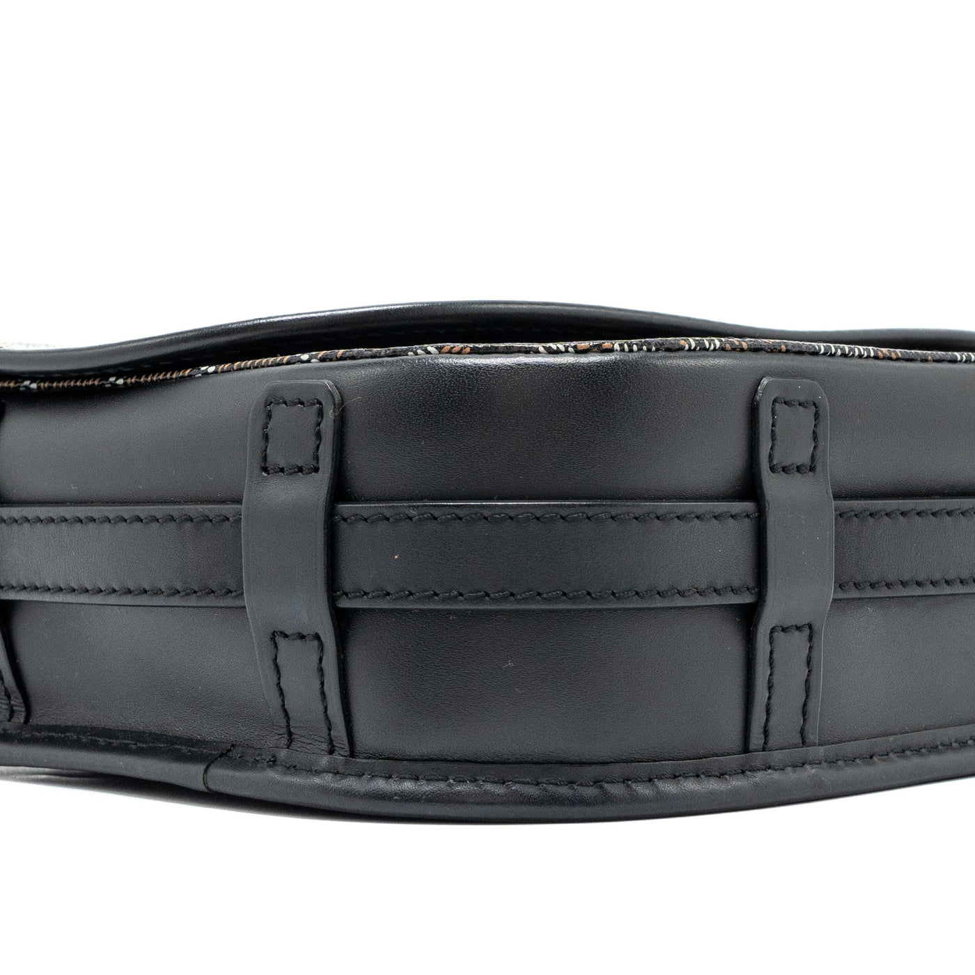 GOYARD BELVEDERE PM MESSENGER BAG GOYARDLINE CANVAS / CALFSKIN BLACK SHW