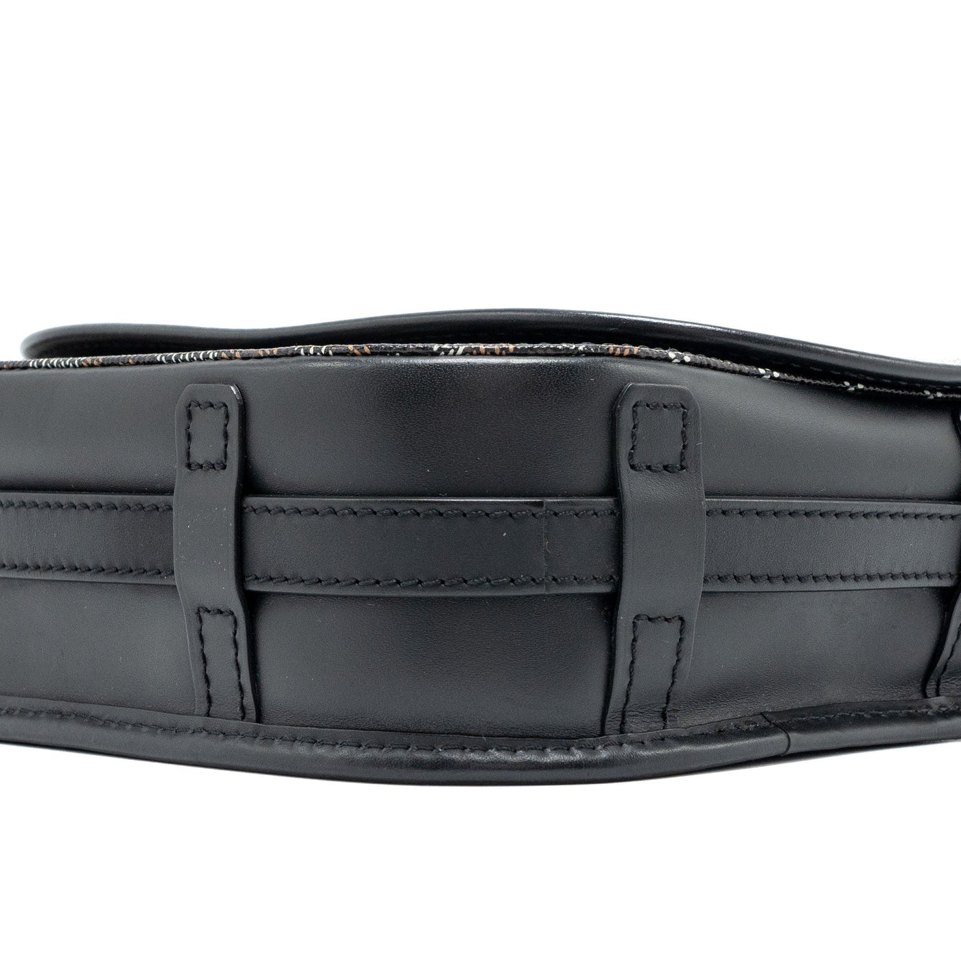 GOYARD BELVEDERE PM MESSENGER BAG GOYARDLINE CANVAS / CALFSKIN BLACK SHW