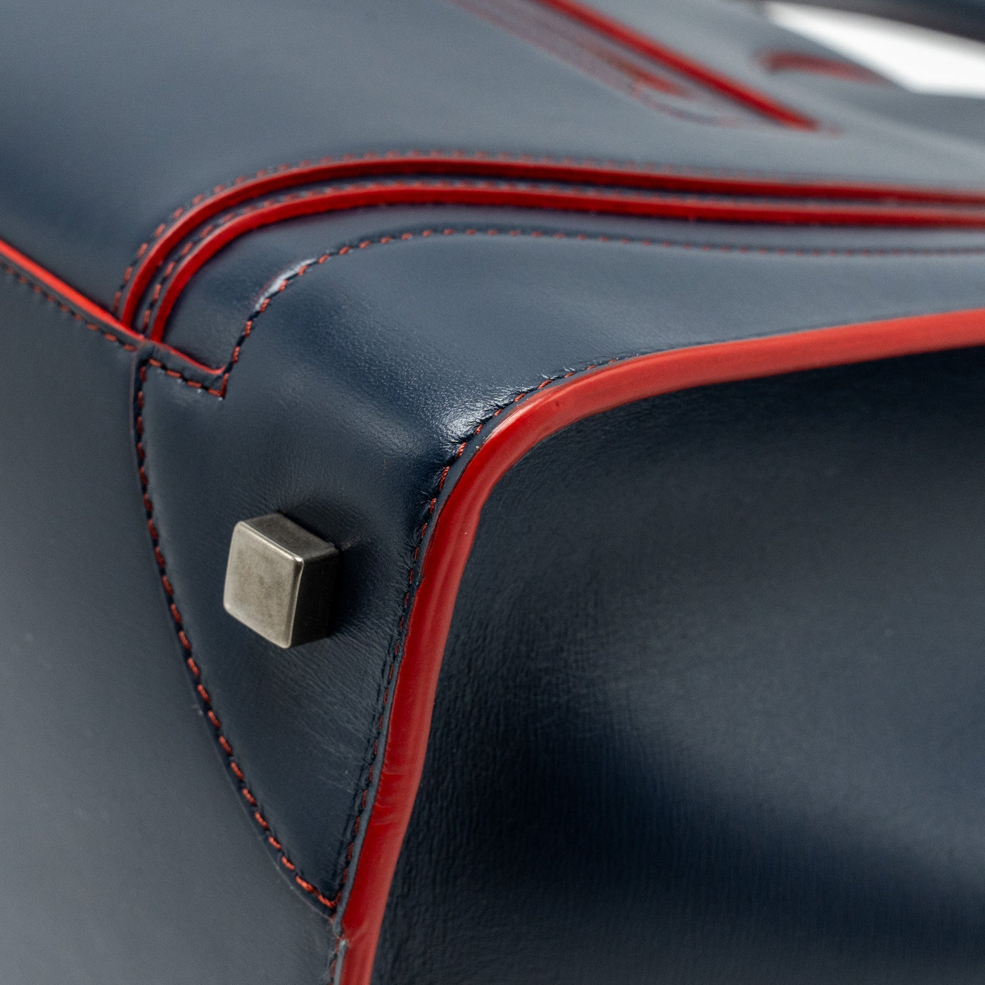 CELINE LUGGAGE TOTE BAG CALFSKIN BLUE/RED SHW