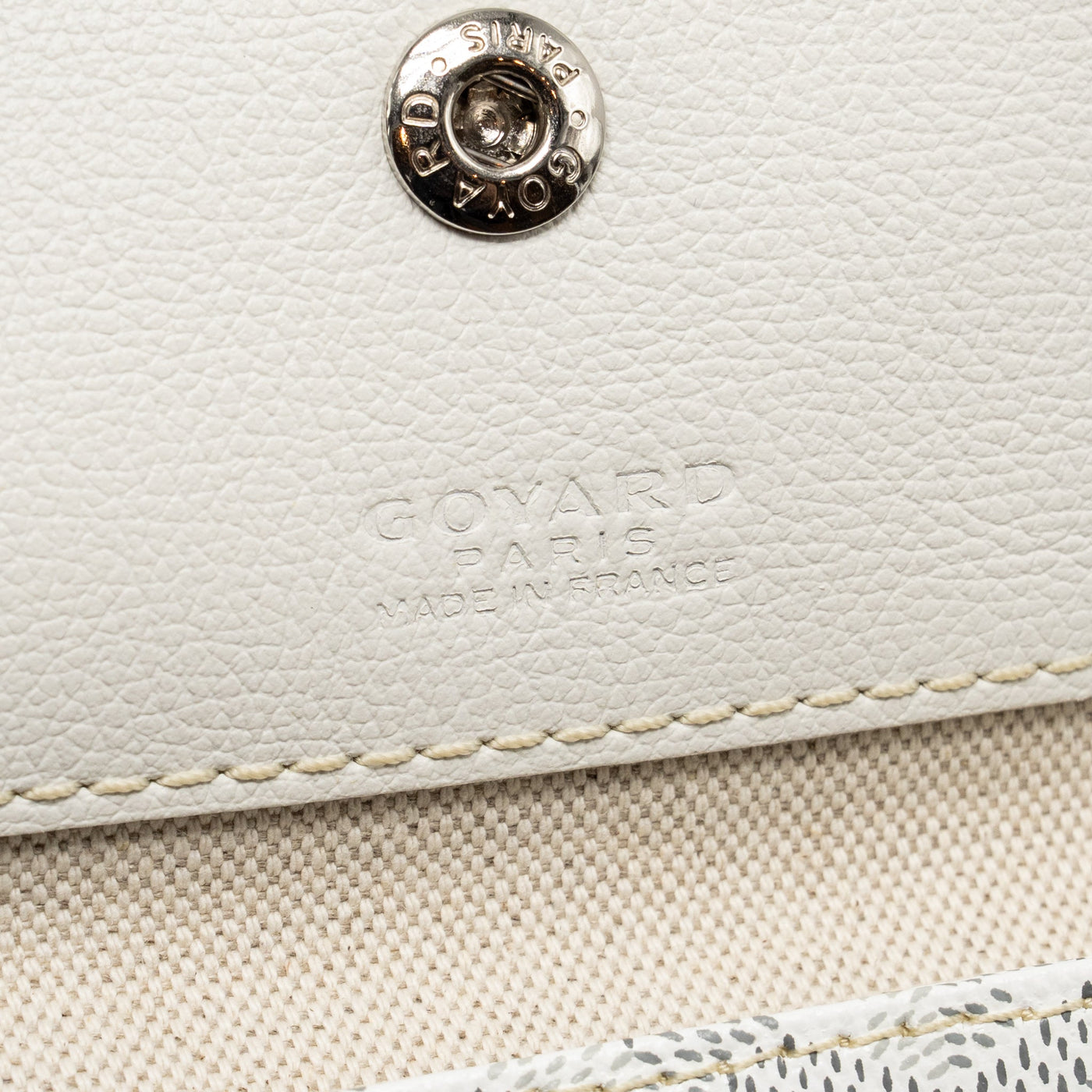 GOYARD SAINT LOUIS TOTE GM BAG GOYARDINE CANVAS/CALFSKIN LEATHER WHITE SHW