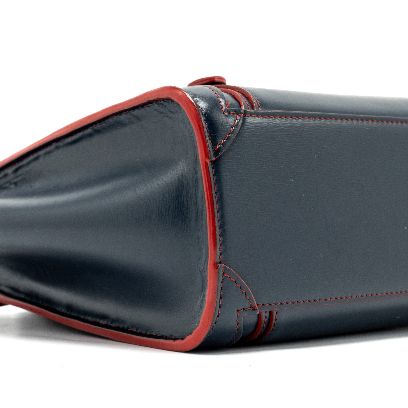 CELINE NANO LUGGAGE BAG CALFSKIN NAVY / RED SHW