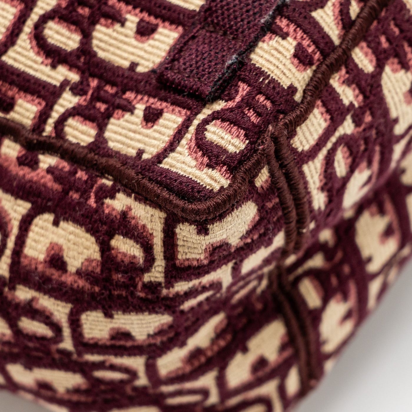 DIOR CROSSBODY MESSENGER BAG OBLIQUE CANVAS BURGUNDY/BEIGE SHW