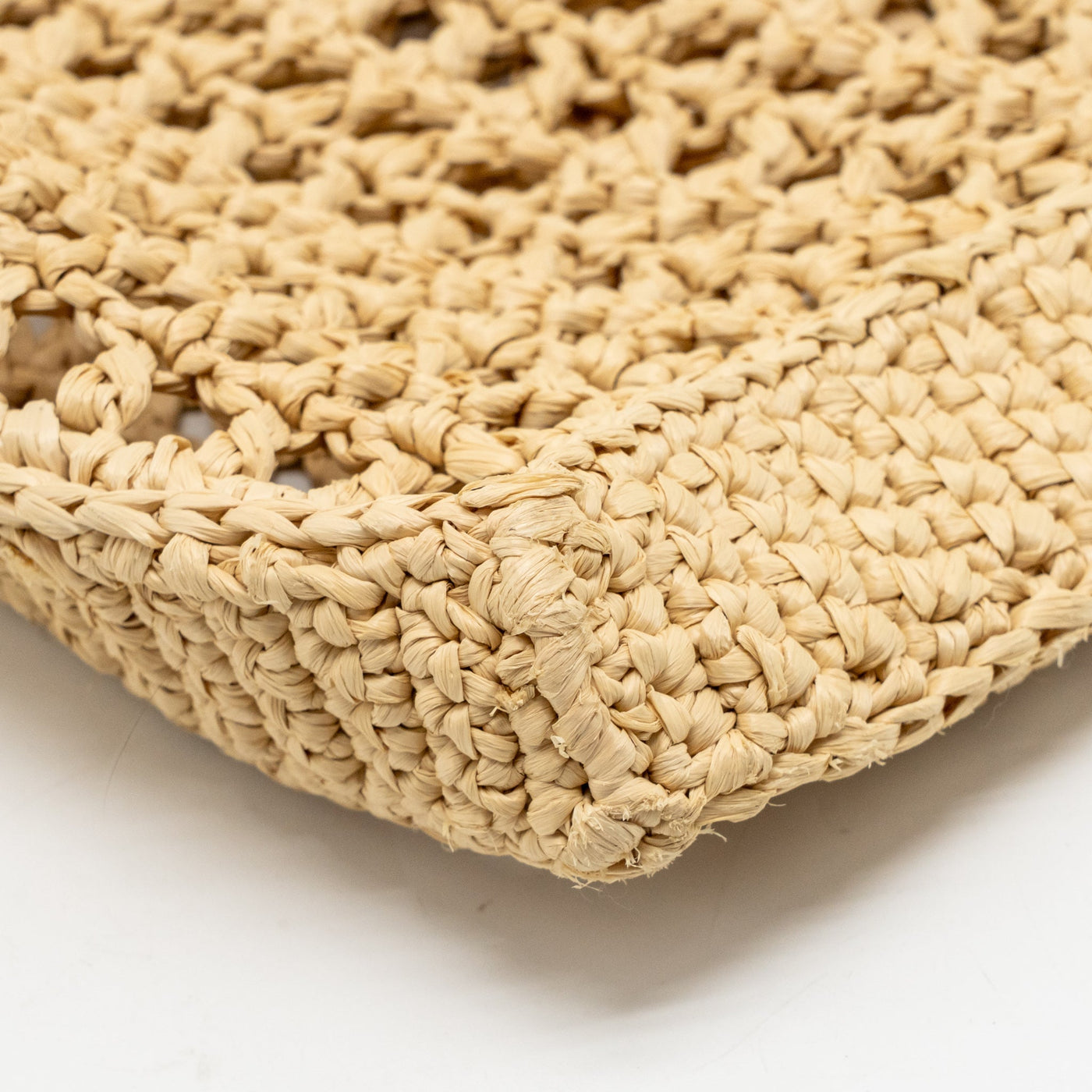 PRADA CROCHET TOTE BAG RAFFIA NATURAL