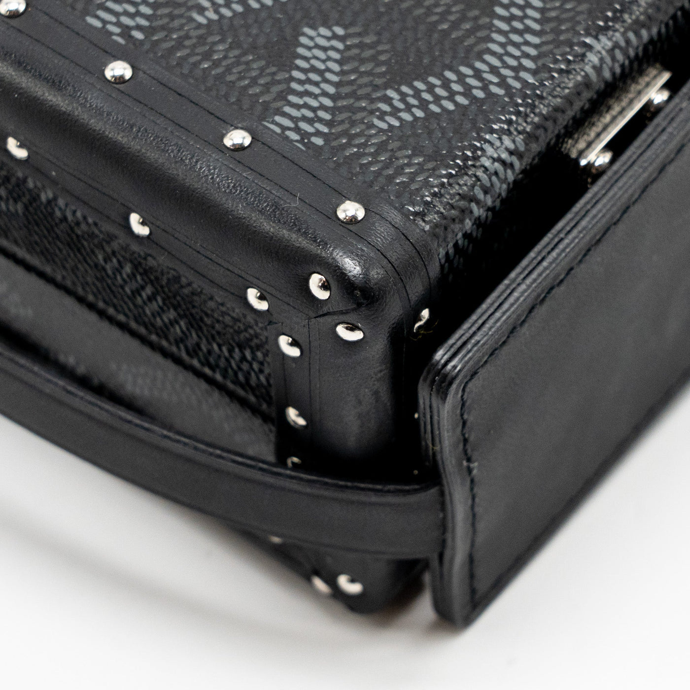 GOYARD MINAUDIERE TRUNK BAG GOYARDINE CANVAS BLACK SHW