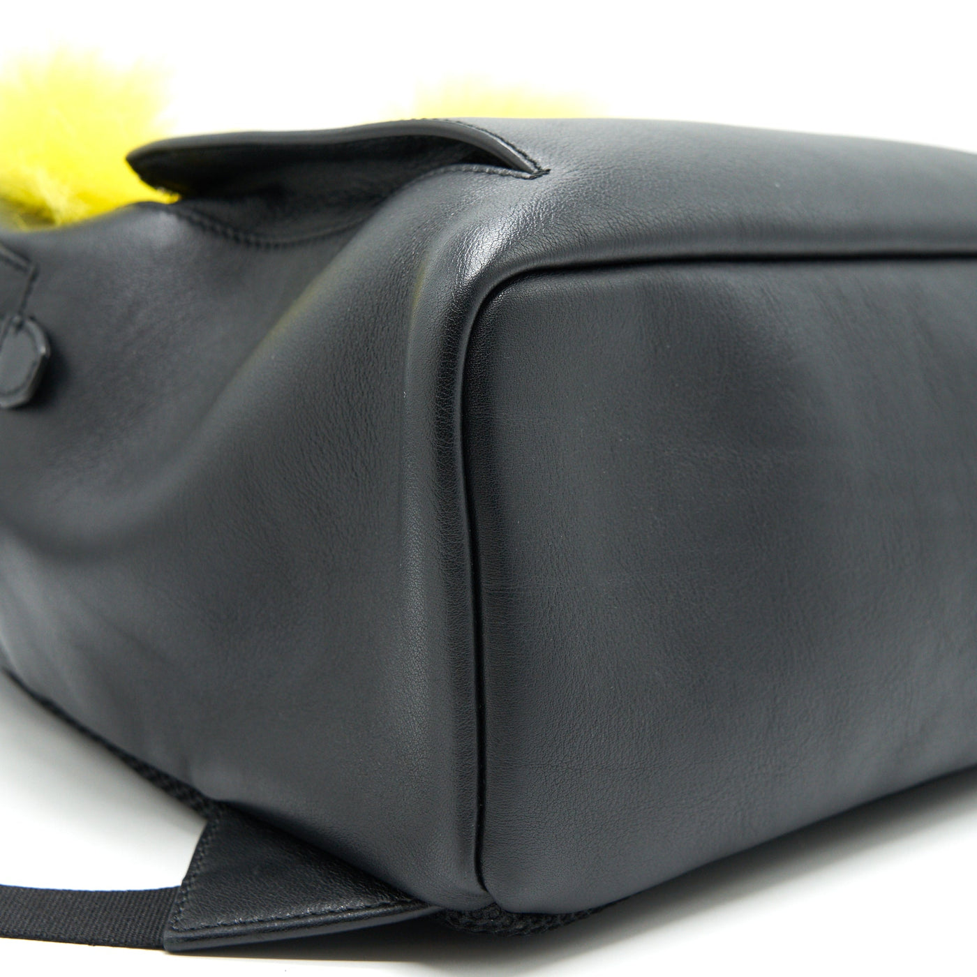 FENDI MONSTER BACKPACK IN BLACK WITH YELLOW FUR