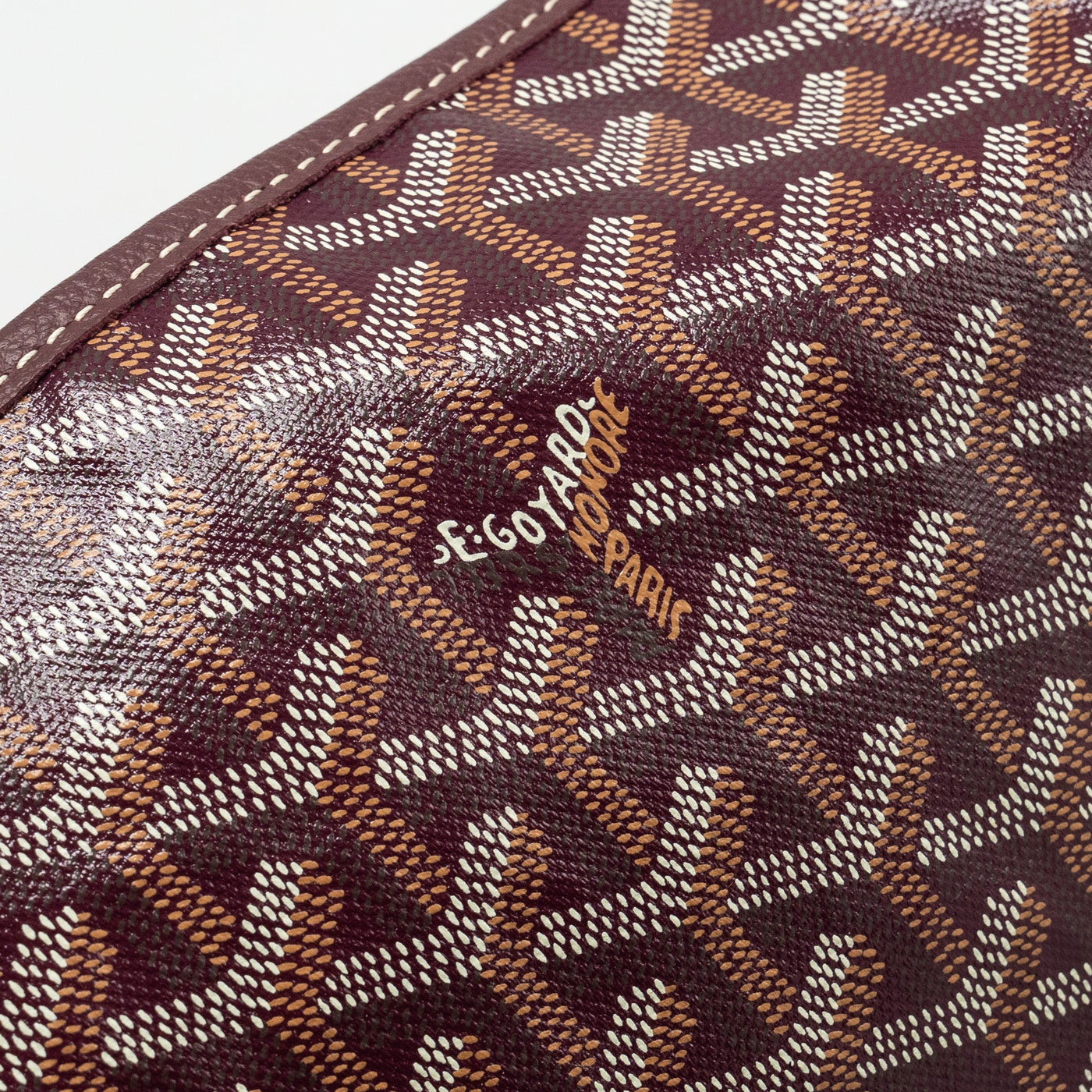 GOYARD SAINT LOUIS GM TOTE BAG GOYARDINE CANVAS/CALFSKIN BURGUNDY SHW