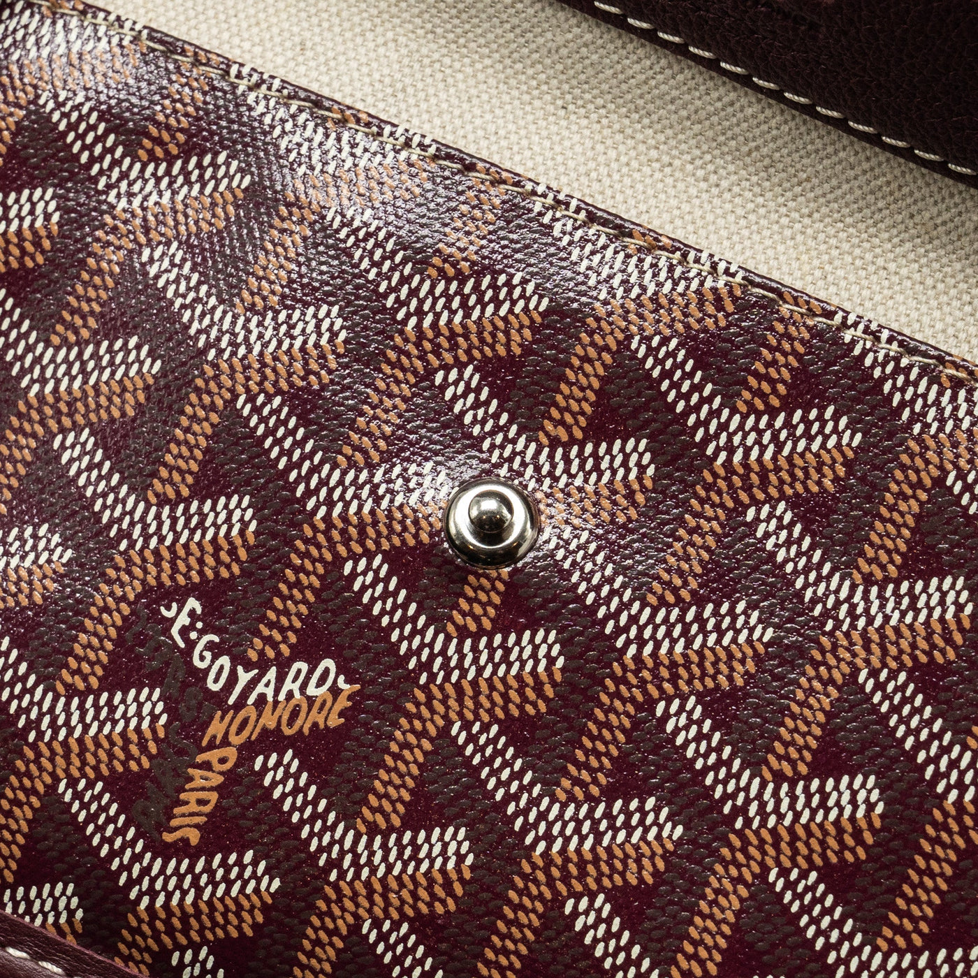 GOYARD SAINT LOUIS GM TOTE BAG GOYARDINE CANVAS/CALFSKIN BURGUNDY SHW
