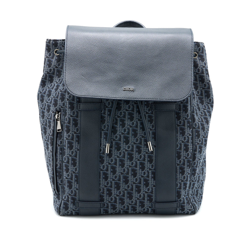 DIOR HOMME BACKPACK OBLIQUE JACQUARD CANVAS/LEATHER GREY SHW