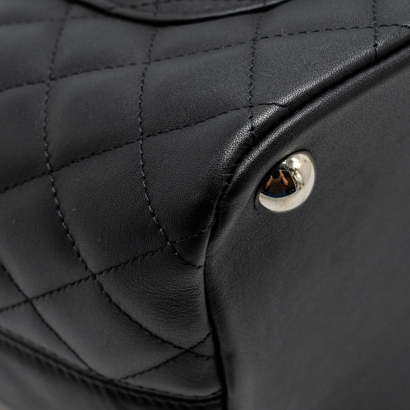 CHANEL CAMBON LIGNE TOTE BAG CALFSKIN BLACK SHW