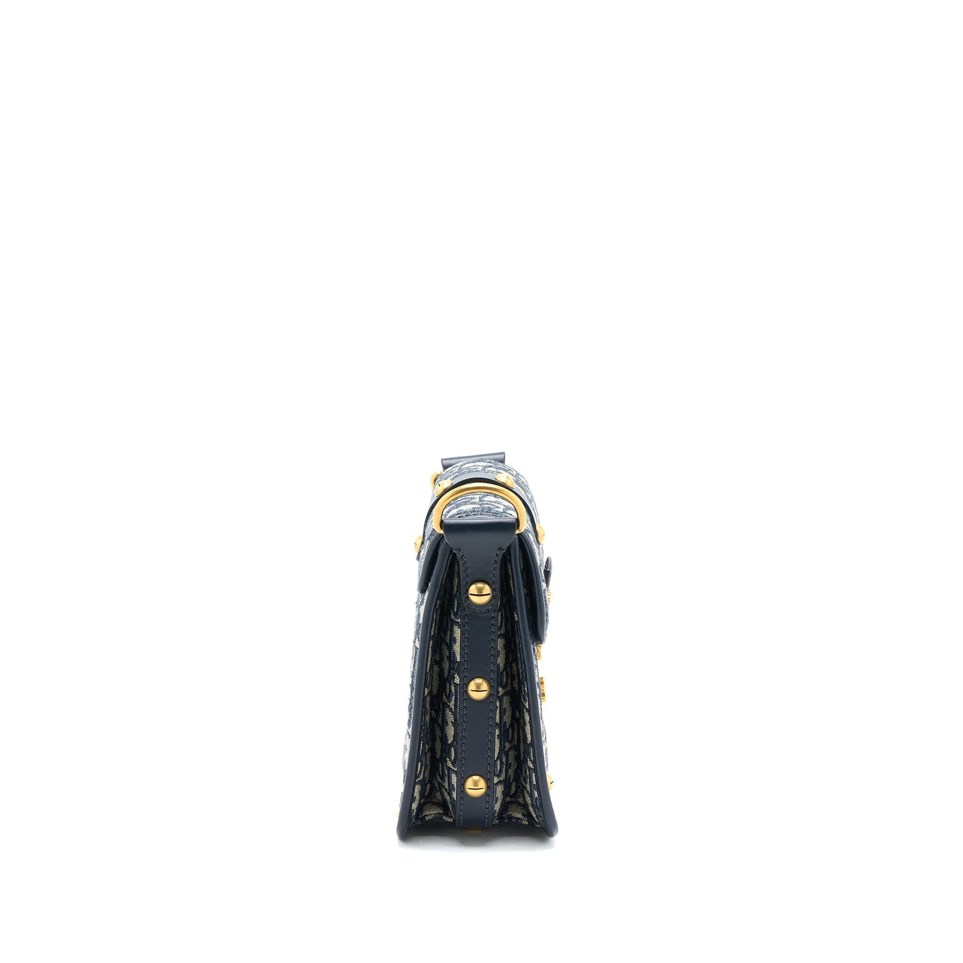 DIOR ADDICT VERTICAL MESSENGER BAG OBLIQUE CANVAS BLUE GHW