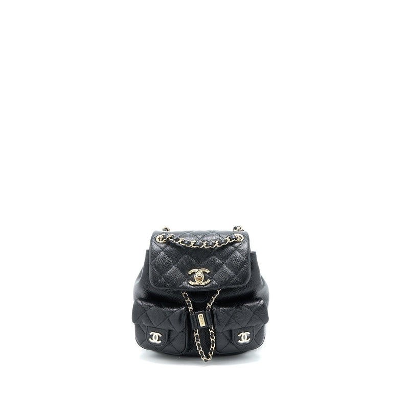 CHANEL 23P MINI TRIPLE PACK BACKPACK CAVIAR BLACK LGHW (MICROCHIP)